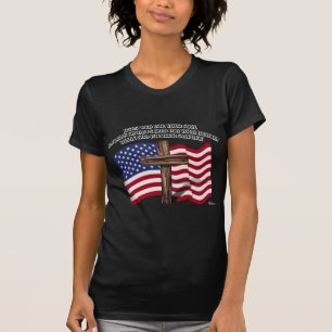 T-shirt Jésus et la croix rocailleuse USA de soldats