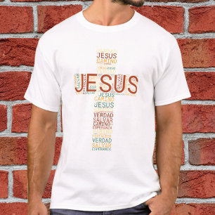 T-shirt Jésus et la foi Croix Chrétienne Espagnol Hommes