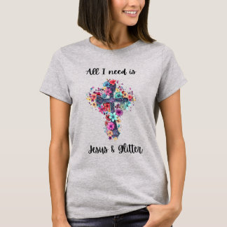 T-shirt Jésus et Parties scintillant