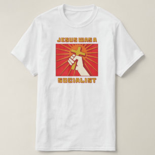 T-shirt Jésus était une citation socialiste Vintage rouge