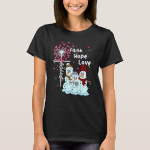 T-shirt Jésus Faith Hope Love Snowman Red Plaid Xmas For C