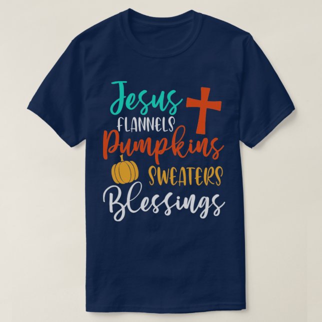 T-shirt Jesus Flannels Chauffeurs Citrouille Bénédiction F (Design devant)