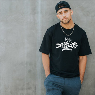 T-shirt Jésus graffiti couronne la bible verset chrétien