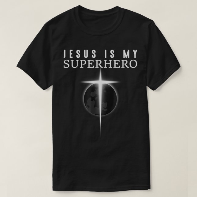 T-shirt Jesus Is My Superhero Cross Design (Design devant)