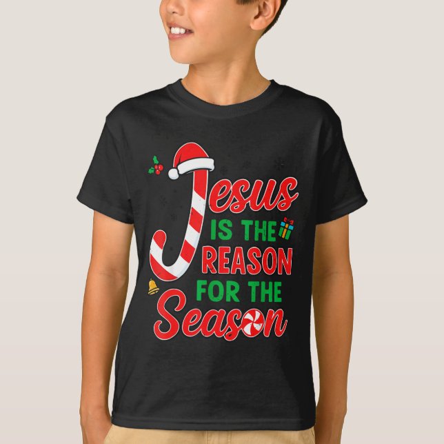 T-shirt Jesus Is Reason For Season Christian Christmas Pjs (Devant)