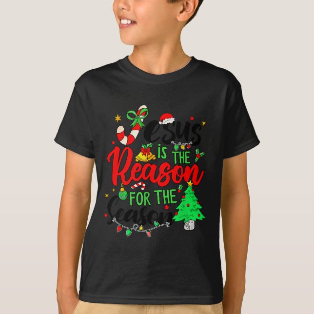 T-shirt Jesus Is The Reason For Season Christmas Family Pa (Devant)