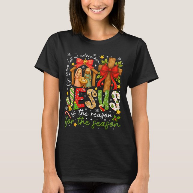 T-shirt Jesus Is The Reason For The Season Christian Chris (Devant)