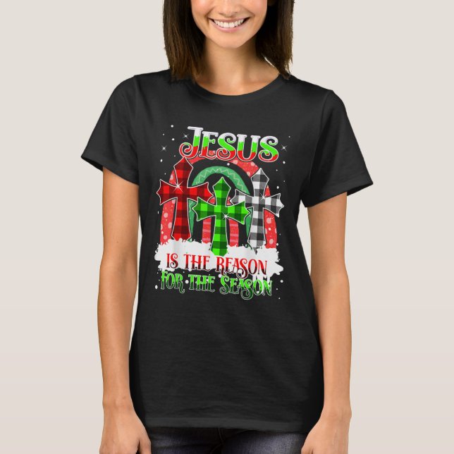 T-shirt Jesus Is The Reason For The Season Rainbow Christm (Devant)