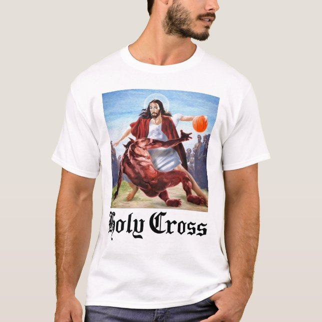 T-shirt Jésus Jouant au basket-ball contre le diable trave (Devant)