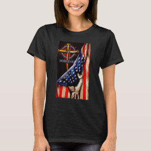 T-shirt Jesus Lion Drapeau américain Christian Patriotique