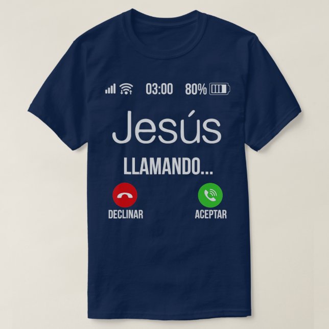 T-shirt Jésus llamando Jésus appelle chrétien espagnol (Design devant)