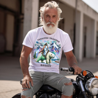 T-shirt Jésus longe un ours polaire dans les montagnes