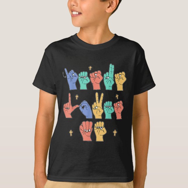 T-shirt Jesus Loves Me Asl Christian Jesus Toddler You Sig (Devant)
