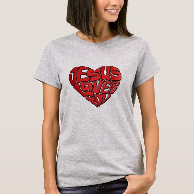 T-shirt jesus luv u-T-Shirt (Devant)