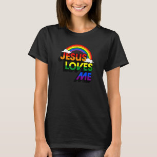 T-shirt Jésus M'Aime Gay Arc-En-Ciel mignon Christian Lgbt