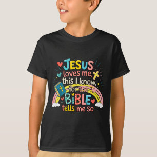T-shirt Jésus m'aime, je le sais garçons enfants tout-peti