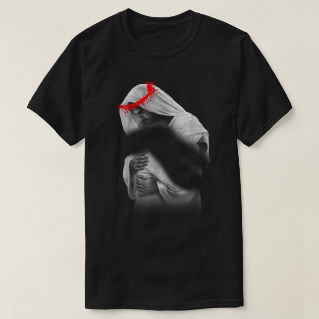 T-shirt Jésus M'embrasser Jésus M'embrasser Dieu Accrocher (Design devant)