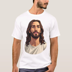 T-shirt Jesus Mercy Face Vintage Blanc Tee gravé 2