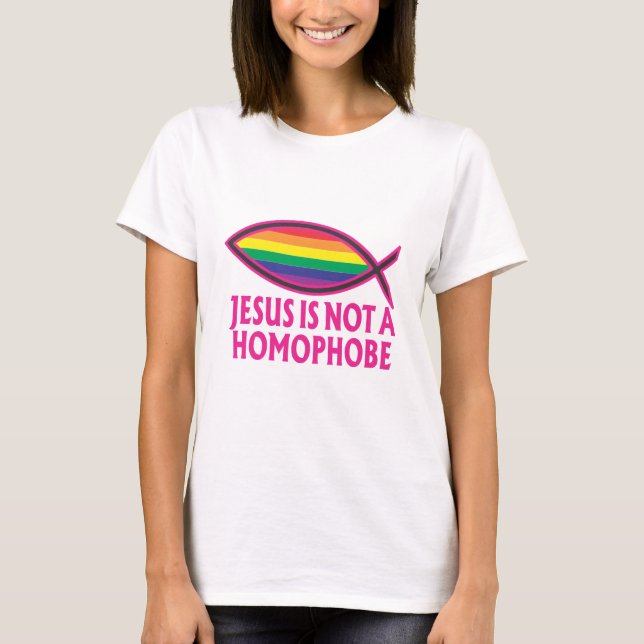 T-shirt Jésus n'est pas un homophobe (Devant)