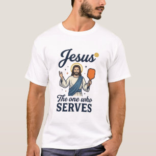 T-shirt Jesus Pickleball Celui Qui Sert Chemise