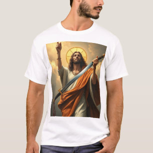 T-shirt Jésus revient avec une épée Tee - shirt masculine