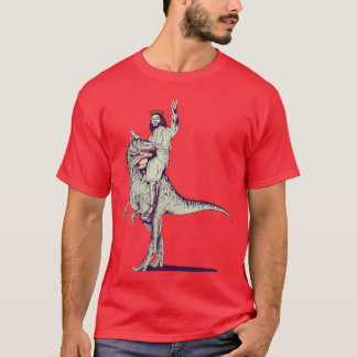T-shirt Jesus Riding Dinosaur vintage