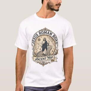 T-shirt Jésus Route Romaine Carte Ancienne Jésus Route Rom