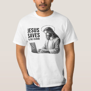 T-shirt Jésus Sauve dans le Nuage - Jésus Mémé Drôle