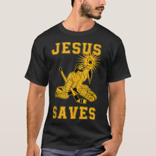 T-shirt Jésus Sauve Hockey sur glace Goalie Sport Religieu