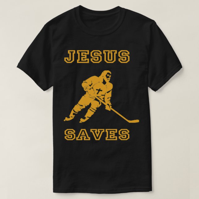 T-shirt Jésus sauve le hockey (Design devant)