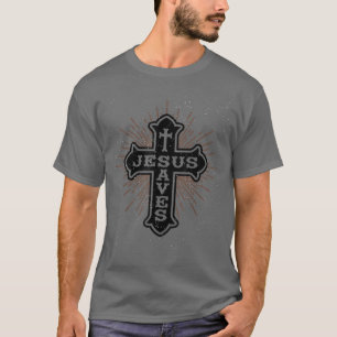 T-shirt Jésus Sauve Religieux Sainte Croix Chrétienne Cruc
