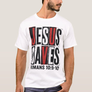 T-shirt Jésus Sauve Romains 10_9 Chemise Vintage Chrétienn