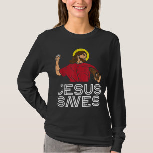 T-shirt Jesus Saves Baseball God Sports Christian Men Wome