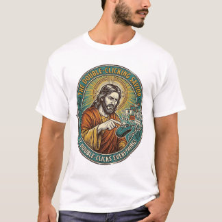 T-shirt Jésus Souris Double Clic Cassée Bureau IT Tech