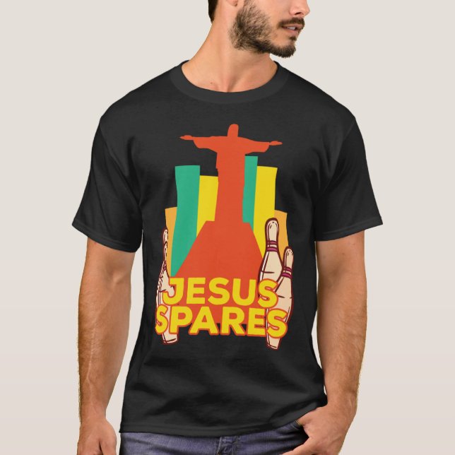 T-shirt Jesus Spares Bowling Team Christian (Devant)