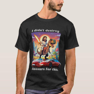 T-shirt Jésus sur Trex vs voiture électrique