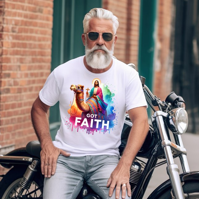 T-shirt Jésus sur un chameau coloré de la foi (Créateur téléchargé)