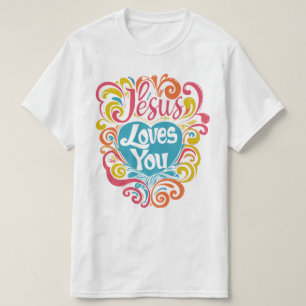 T-shirt Jésus t'aime Colorful Super Vibe Christian