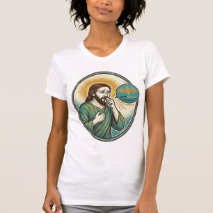 T-shirt Jésus tousse au milieu d'un message audio de note