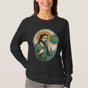 T-shirt Jésus tousse au milieu d'un message audio vocal Te