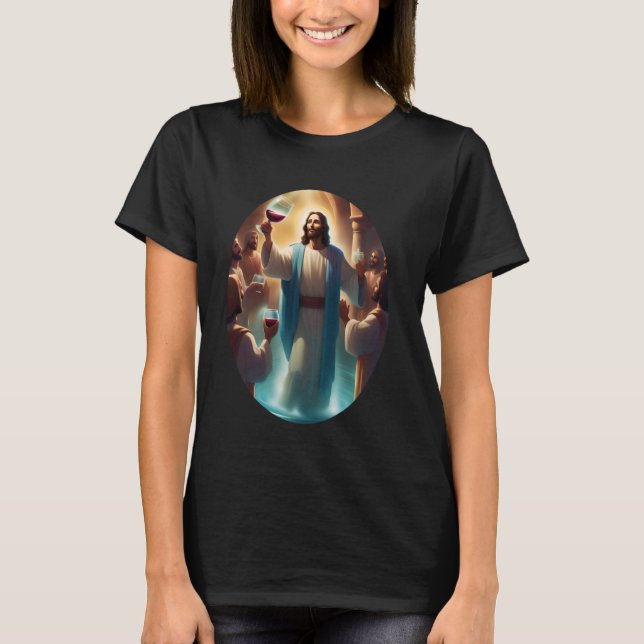 T-shirt Jésus transforme l'eau en vin au Mariage à Cana (Devant)