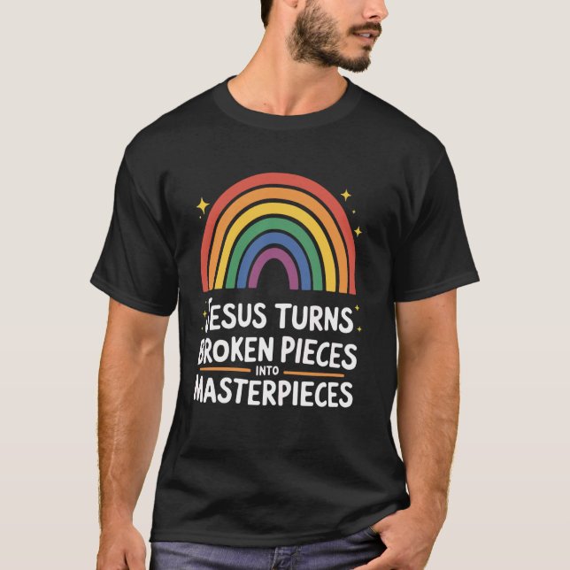 T-shirt Jésus Transforme Les Pièces Cassées En Pièces Maît (Devant)