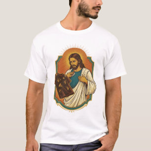 T-shirt Jésus Vêtements De Sport Noirs Couverts De Craie D