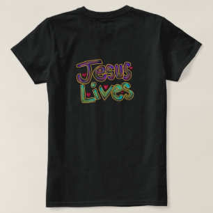 T-shirt « Jésus vit » Citation chrétienne Dames Noir
