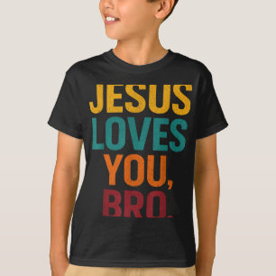 T-shirt Jésus Vous Aime Bro Amusant Jeune Chrétienne Garço