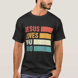 T-shirt Jésus Vous Aime Bro Retro Style Vintage Graphique 