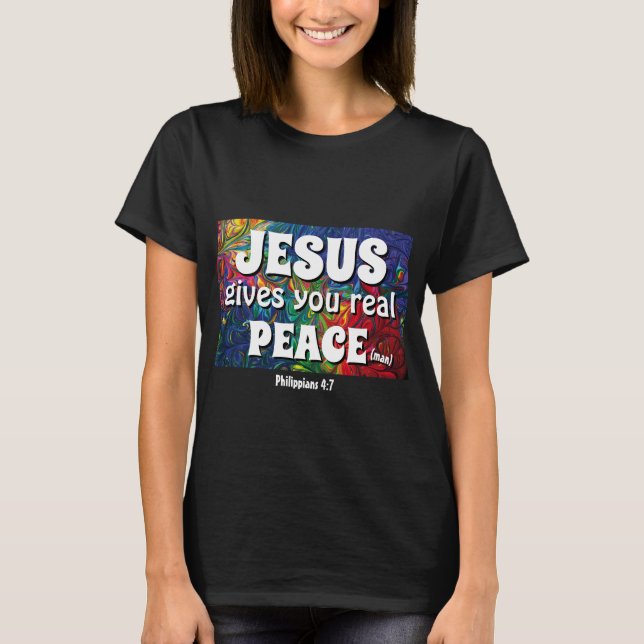T-shirt JÉSUS VOUS DONNE UNE PAIX RÉELLE (HOMME) 50ème ann (Devant)