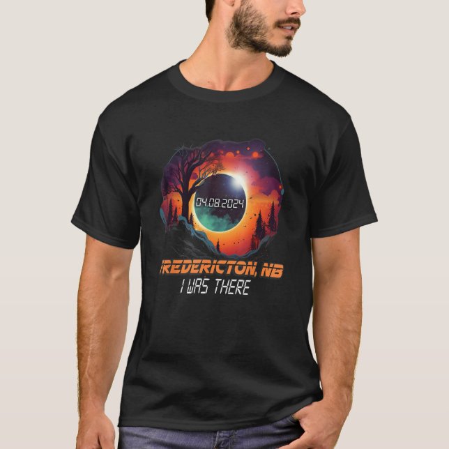 T-shirt J'Étais Là Total Solaire Eclipse Fredericton NB Ca (Devant)