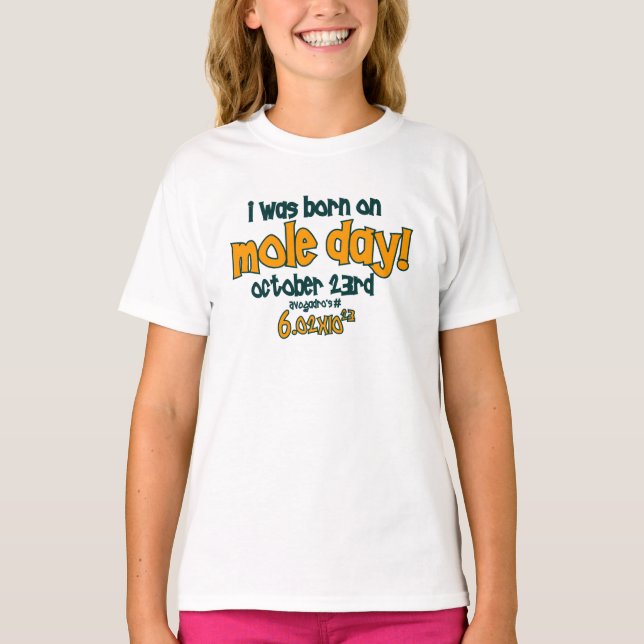 T-shirt J'étais né le jour de taupe ! (le nombre (Devant)