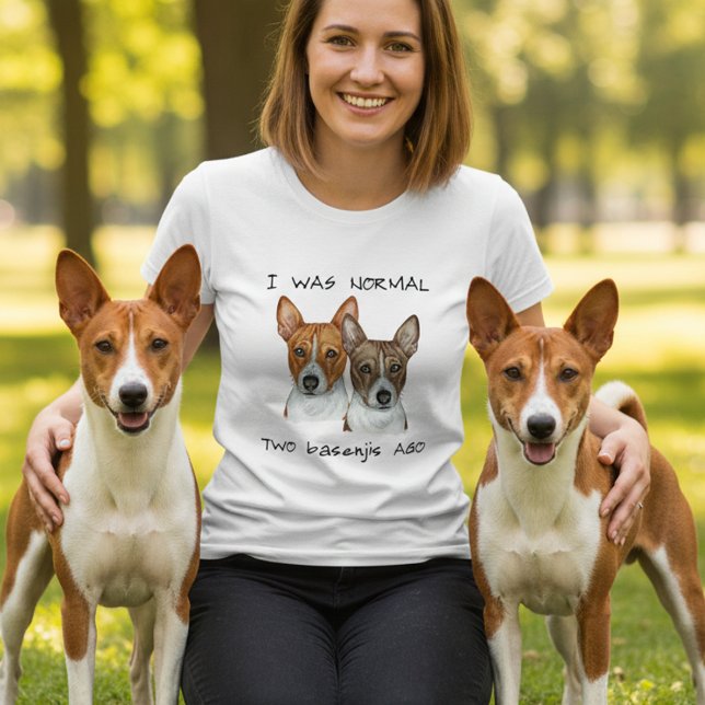 T-shirt J'Étais Normal Il Y A Deux Basenjis Aquarelle (Créateur téléchargé)